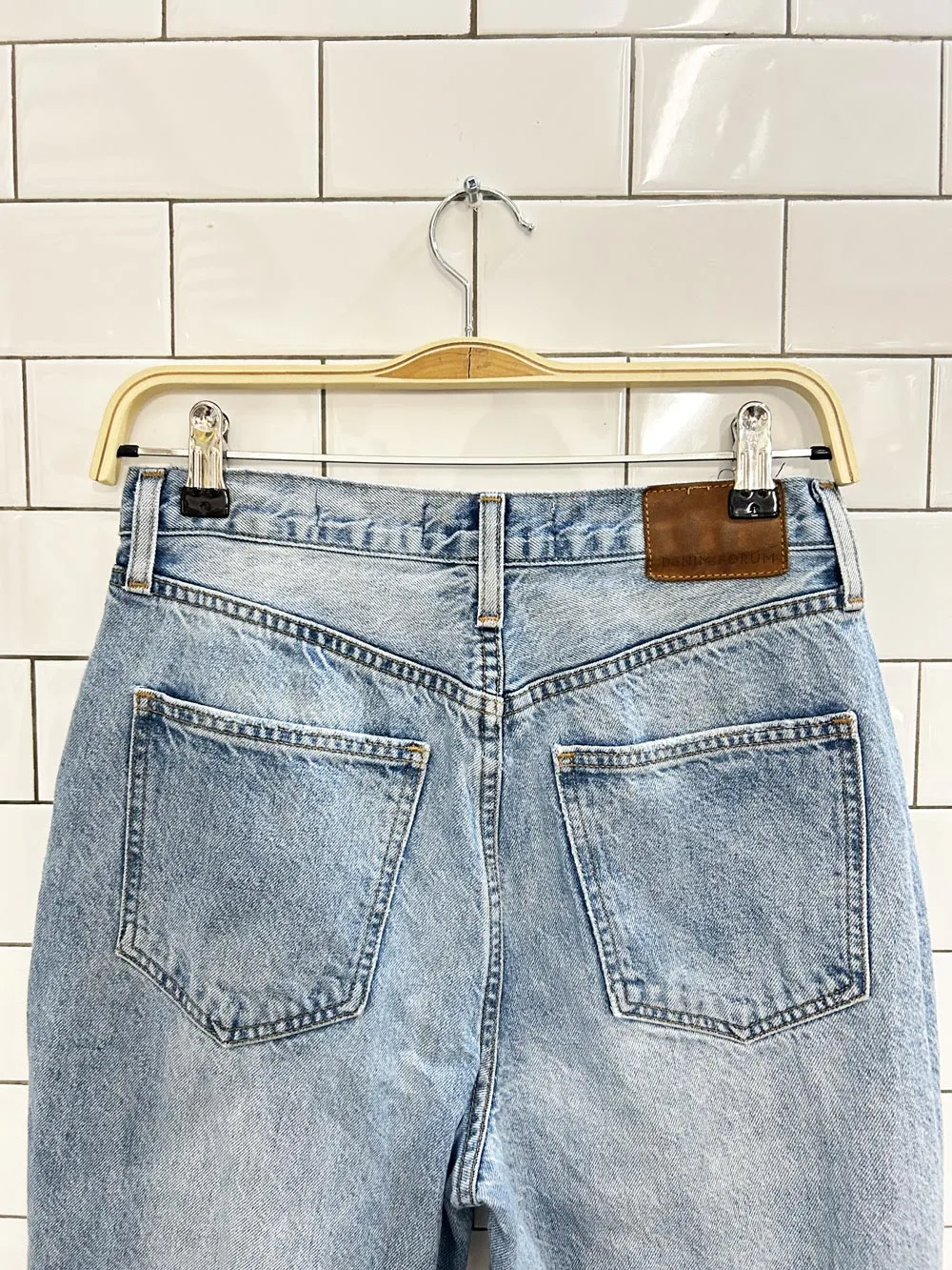 denim forum joni high rise loose fit distressed jeans sold by Good Market Thrift Store product image thumbnail 3