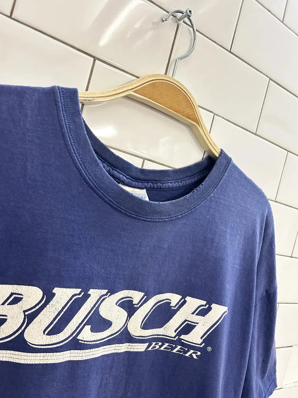 vintage 00s busch beer graphic tee sold by Good Market Thrift Store product image thumbnail 2
