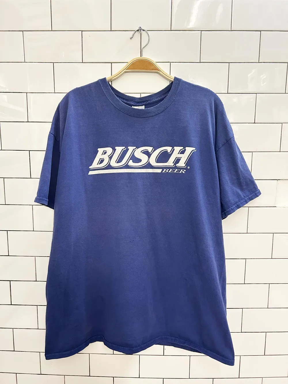 vintage 00s busch beer graphic tee sold by Good Market Thrift Store