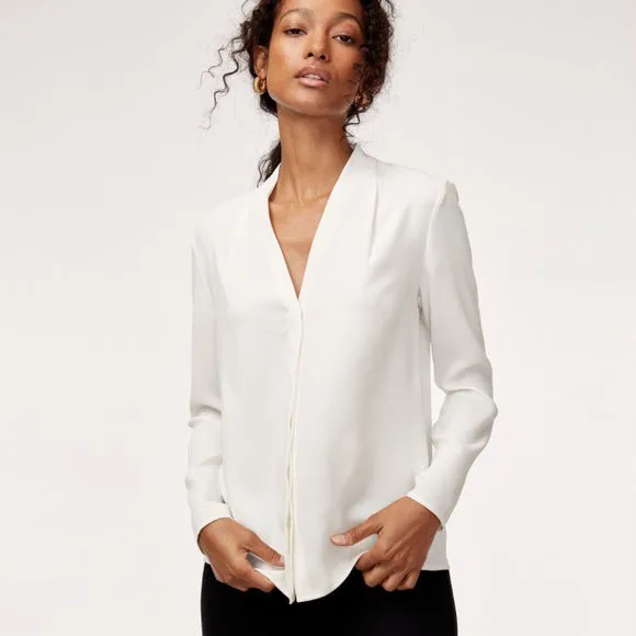 babaton akira v-neck blouse sold by Good Market Thrift Store