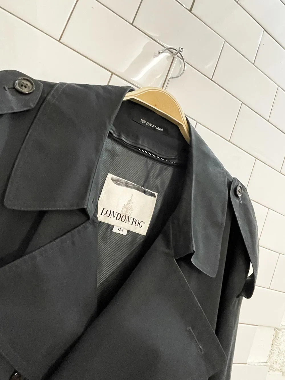 vintage london fog lined soft touch trench coat sold by Good Market Thrift Store product image thumbnail 2