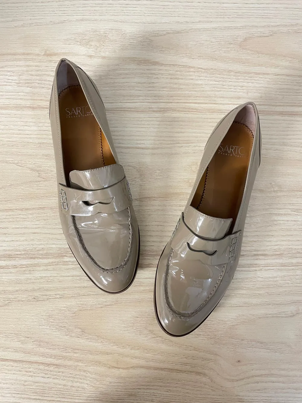 franco sarto patent leather loafers sold by Good Market Thrift Store