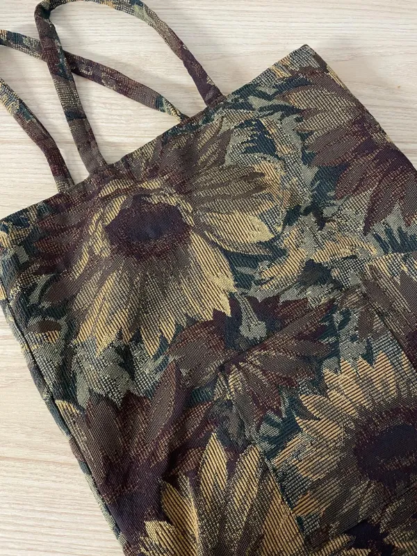 vintage 00s sunflower tapestry tote bag sold by Good Market Thrift Store