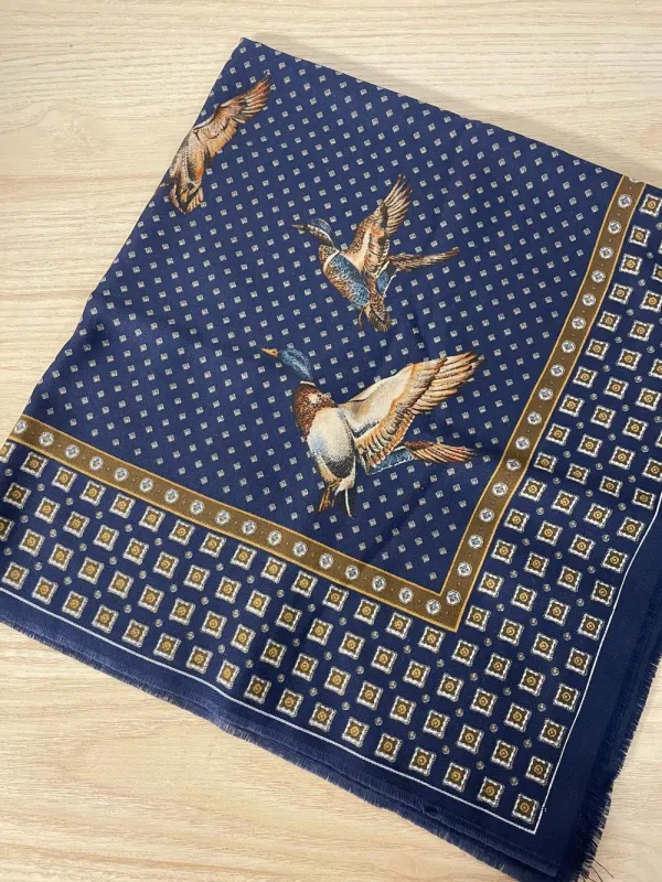 vintage flying ducks woven square scarf sold by Good Market Thrift Store