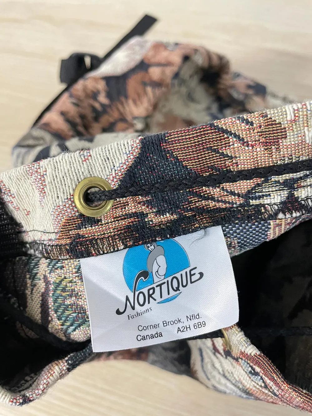 vintage cat tapestry sling backpack sold by Good Market Thrift Store product image thumbnail 3