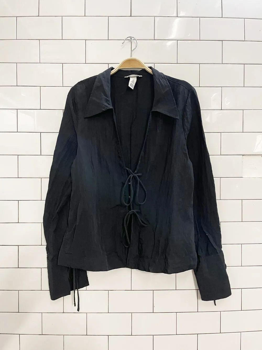 h&m corset tie-front vamp blouse sold by Good Market Thrift Store