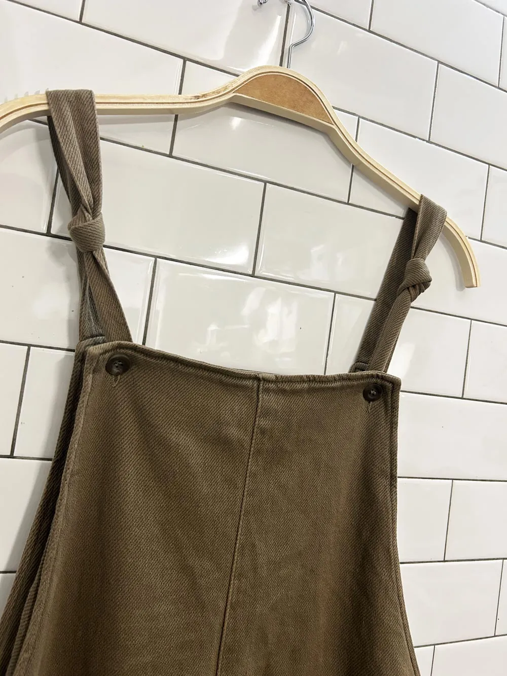 zara minimal wide leg baggy overalls sold by Good Market Thrift Store product image thumbnail 2