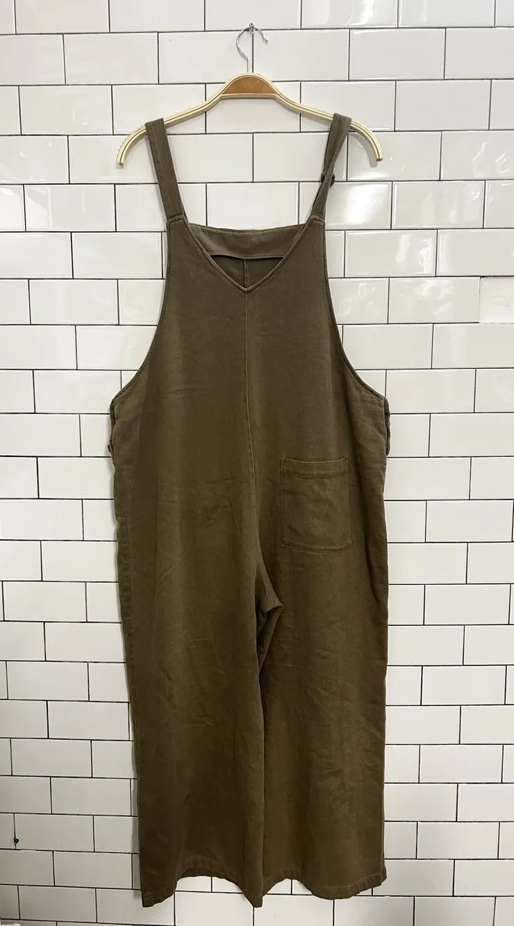zara minimal wide leg baggy overalls sold by Good Market Thrift Store product image thumbnail 4