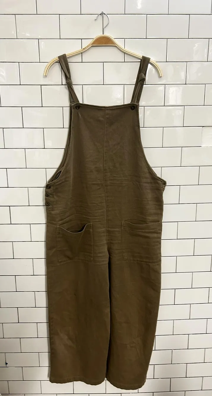 zara minimal wide leg baggy overalls sold by Good Market Thrift Store product image thumbnail 5