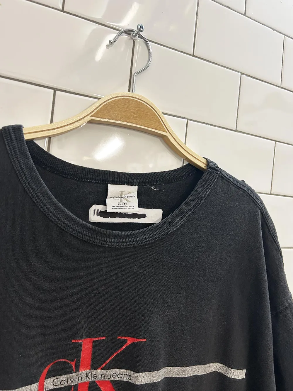 vintage 00s calvin klein jeans logo tee sold by Good Market Thrift Store product image thumbnail 2