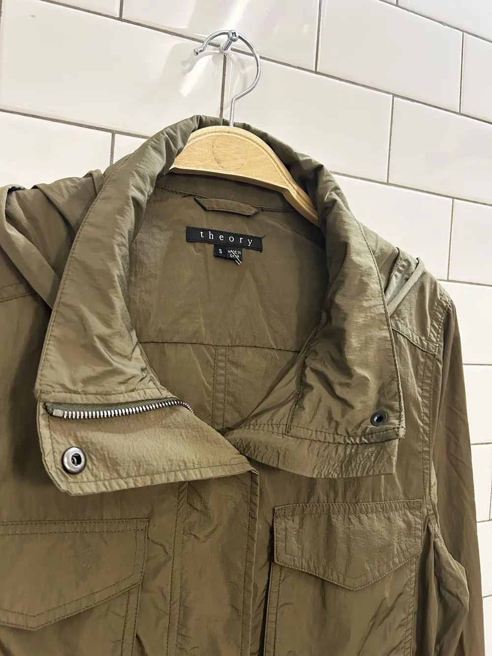 theory spring utility long jacket sold by Good Market Thrift Store product image thumbnail 3