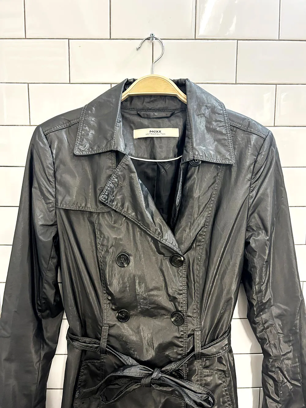 vintage 00s mexx metallic trench coat sold by Good Market Thrift Store