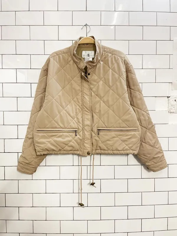 vintage 90s cotton ginny diamond quilted crop jacket sold by Good Market Thrift Store
