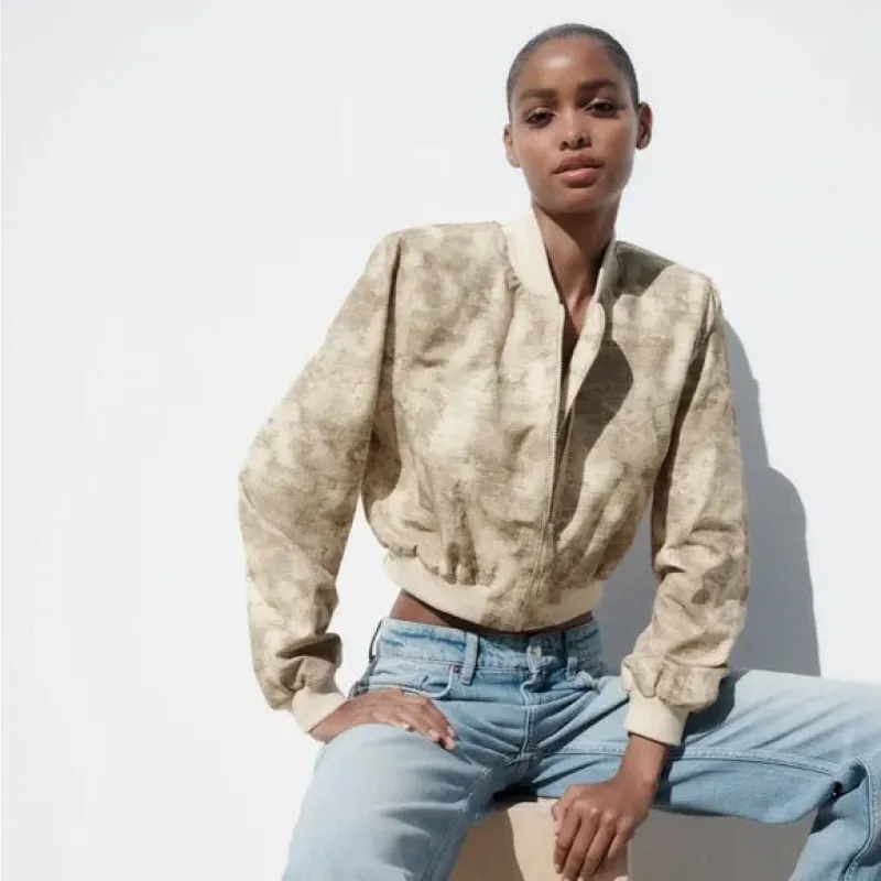 zara camo tie dye crop jacket sold by Good Market Thrift Store