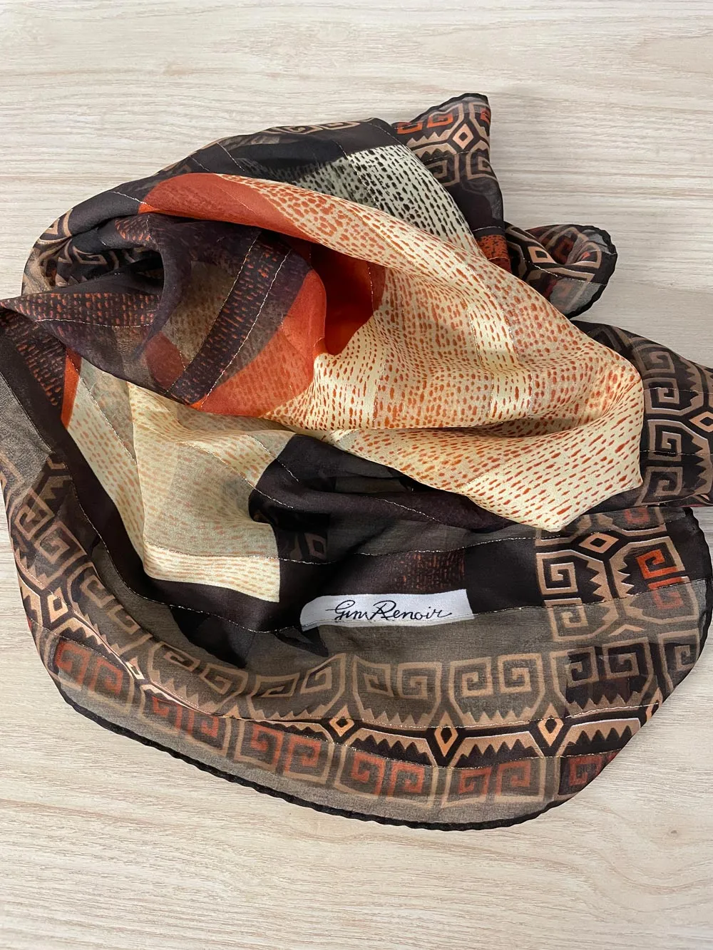 vintage 80s gina renoir metallic chiffon scarf sold by Good Market Thrift Store