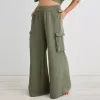 aerie gauze cotton wide leg cargo pant sold by Good Market Thrift Store