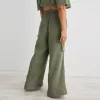 aerie gauze cotton wide leg cargo pant sold by Good Market Thrift Store
