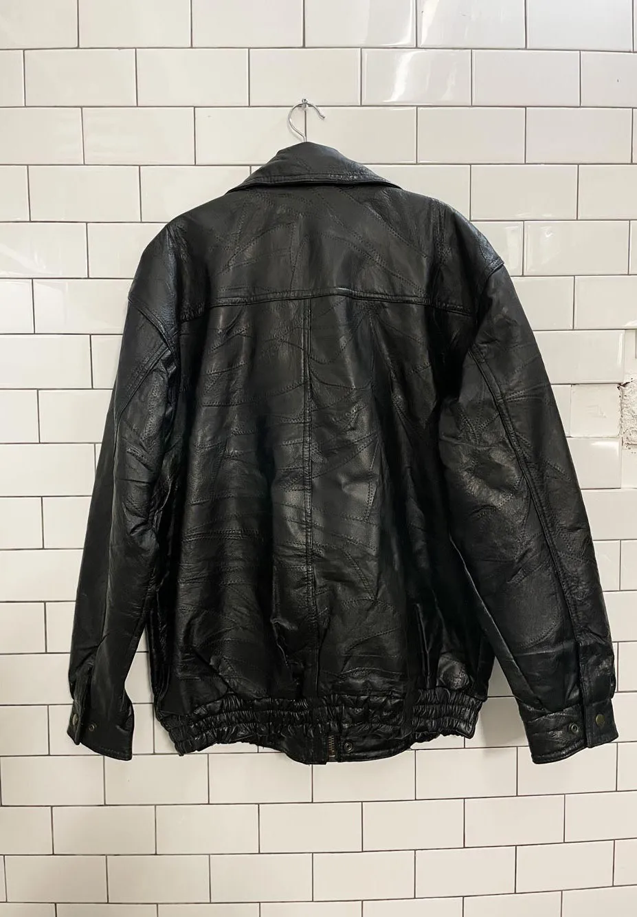 vintage roadpro patchwork leather bomber jacket sold by Good Market Thrift Store product image thumbnail 3