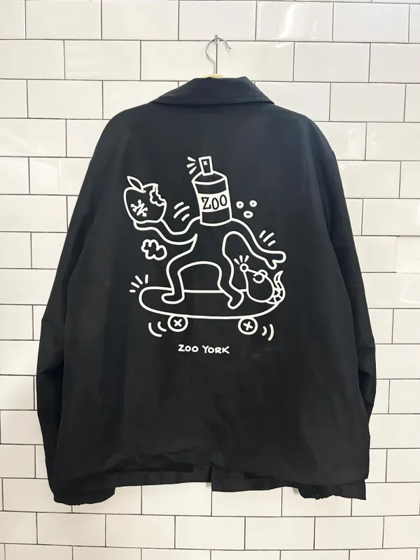 zoo york x keith haring graphic lined windbreaker sold by Good Market Thrift Store