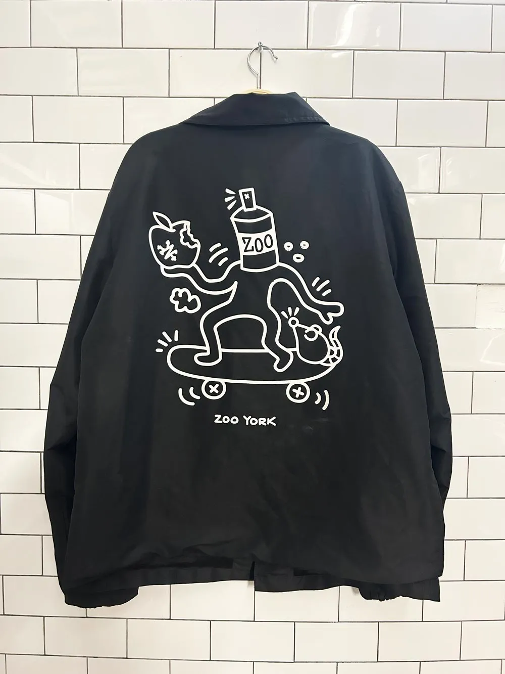 zoo york x keith haring graphic lined windbreaker sold by Good Market Thrift Store