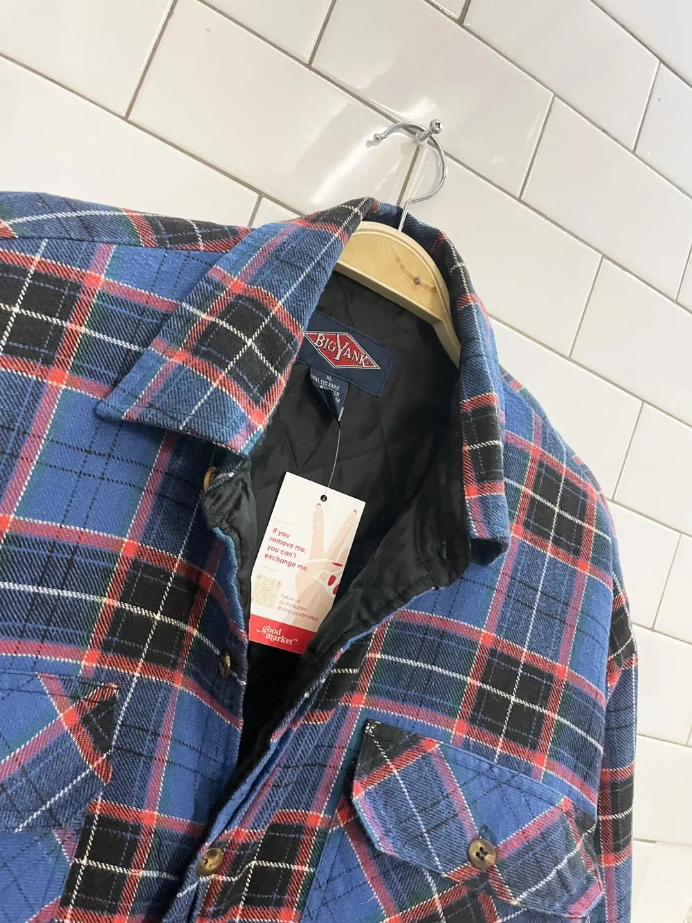 big yank quilted flannel shirt jacket sold by Good Market Thrift Store product image thumbnail 3