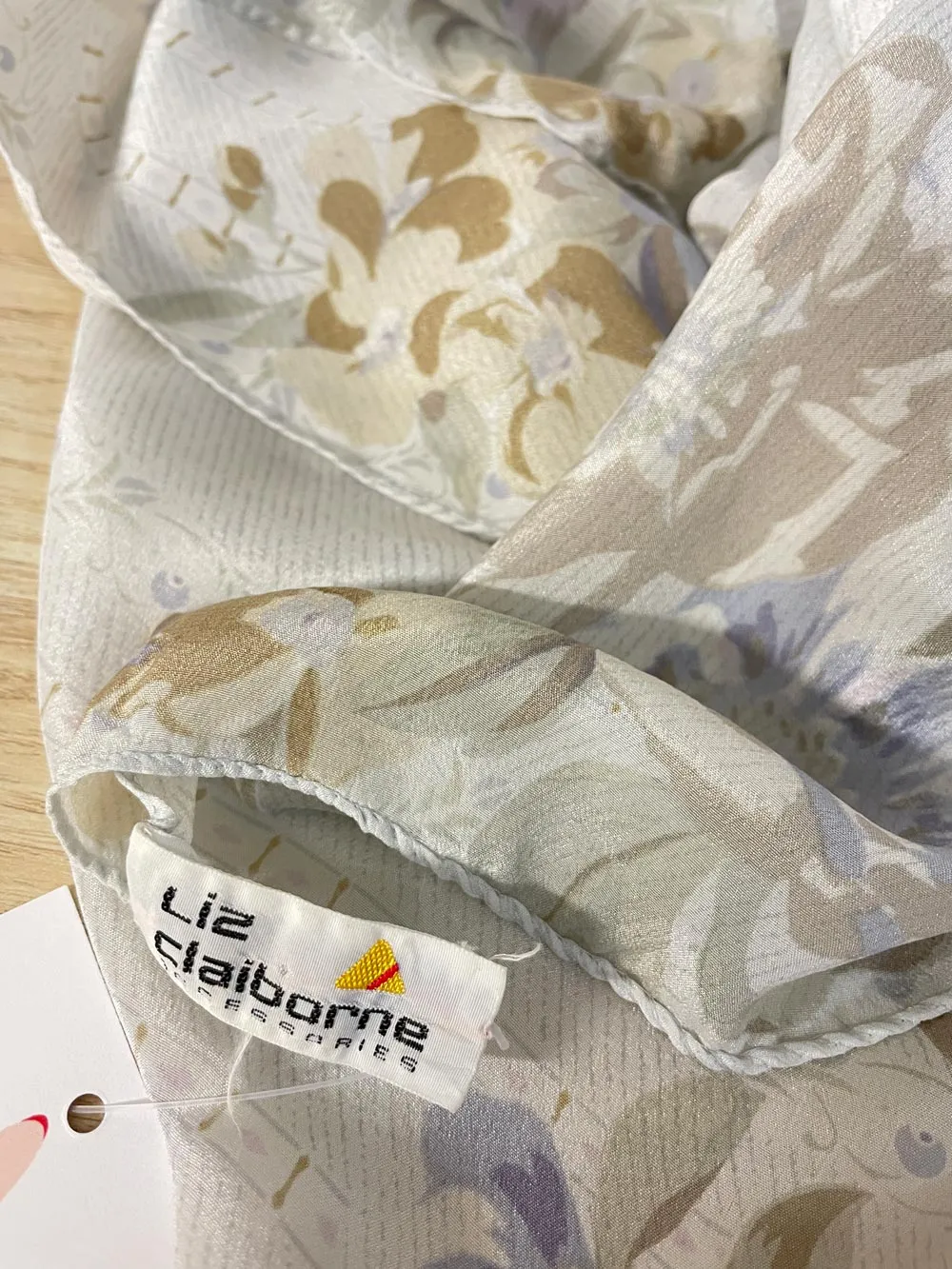 vintage liz claiborne 100% silk scarf sold by Good Market Thrift Store product image thumbnail 2