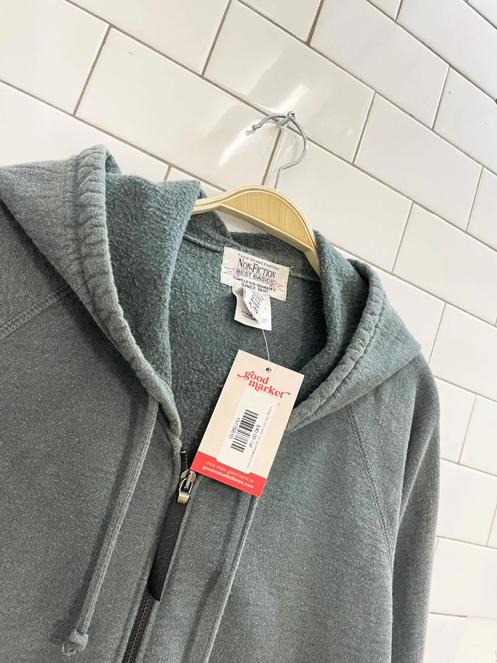 vintage 90s non-fiction full zip cottagecore hoodie sold by Good Market Thrift Store product image thumbnail 2