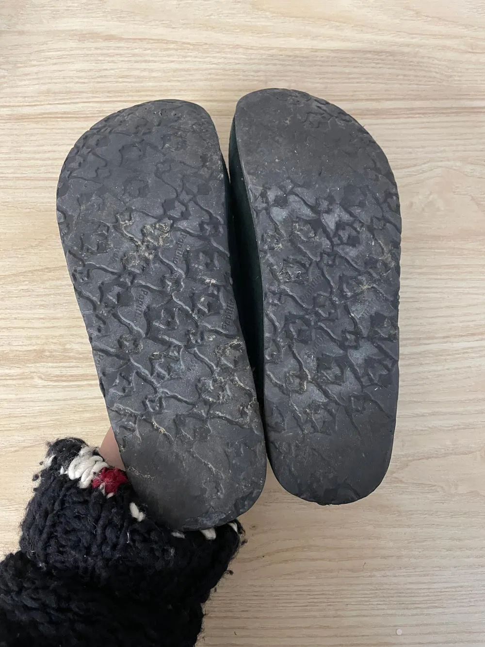 birkenstock pappilio suede + metallic knit boston clog sold by Good Market Thrift Store product image thumbnail 5