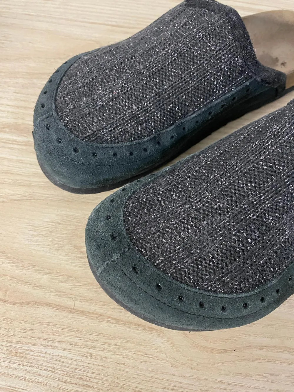 birkenstock pappilio suede + metallic knit boston clog sold by Good Market Thrift Store product image thumbnail 3