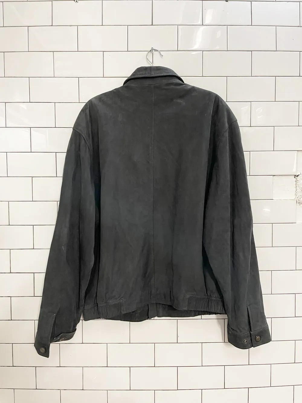 vintage 00s danier nubuck leather bomber jacket sold by Good Market Thrift Store product image thumbnail 4