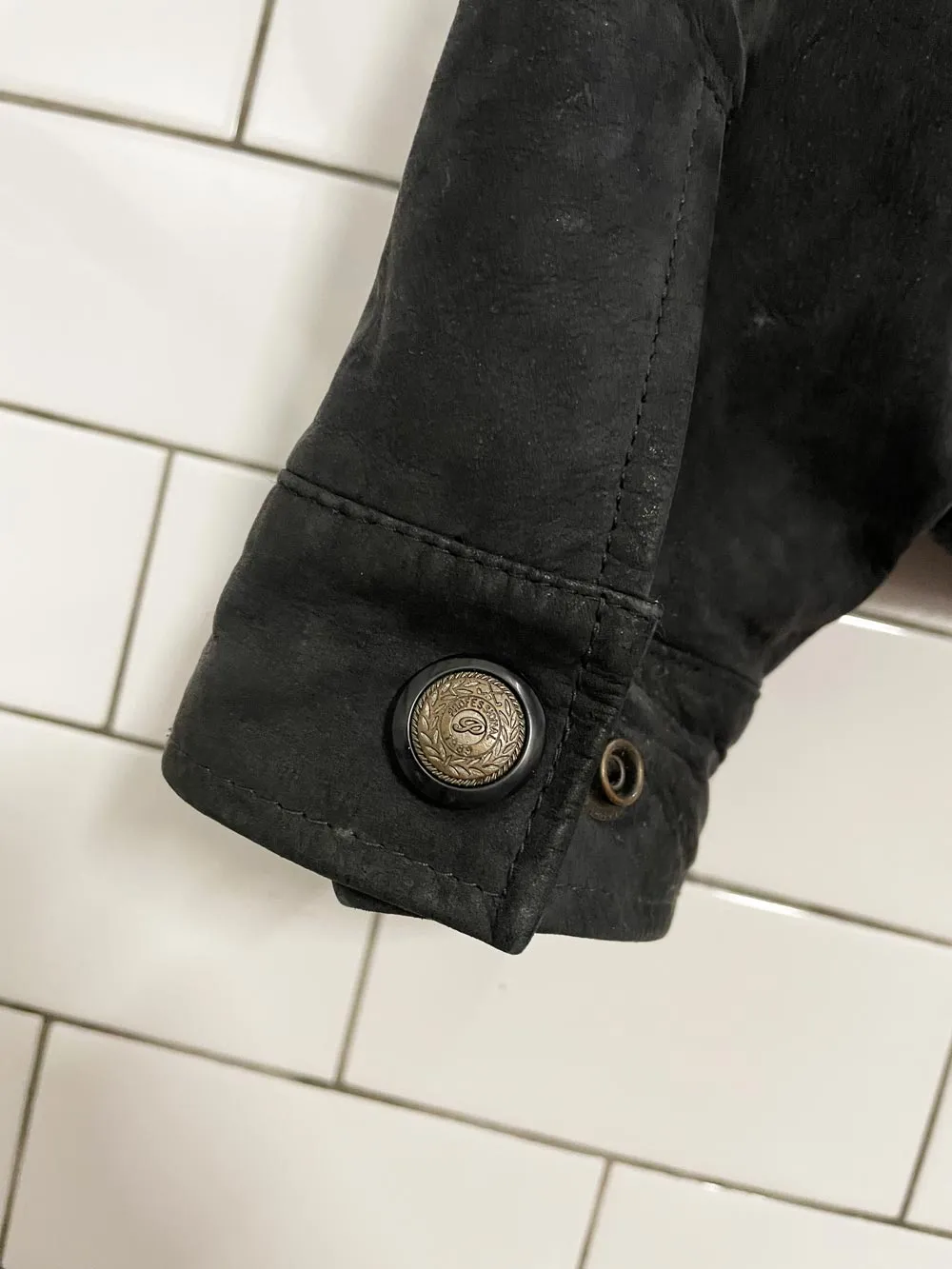 vintage 00s danier nubuck leather bomber jacket sold by Good Market Thrift Store product image thumbnail 5