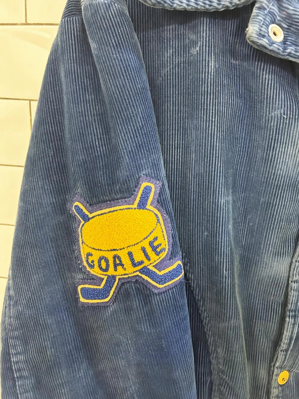 vintage 80s varsity hockey corduroy bomber jacket sold by Good Market Thrift Store product image thumbnail 5