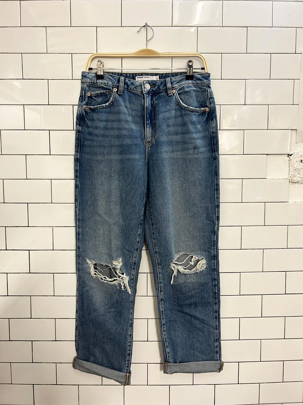 garage denim vintage straight distressed jeans sold by Good Market Thrift Store product image thumbnail 3