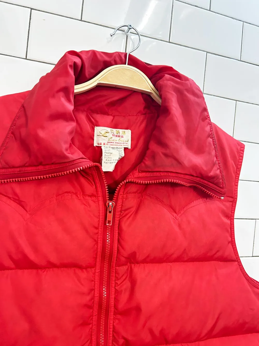 vintage 80s swan brand down vest sold by Good Market Thrift Store product image thumbnail 3