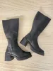 vintage 90s aldo chunky heeled knee high leather boot sold by Good Market Thrift Store