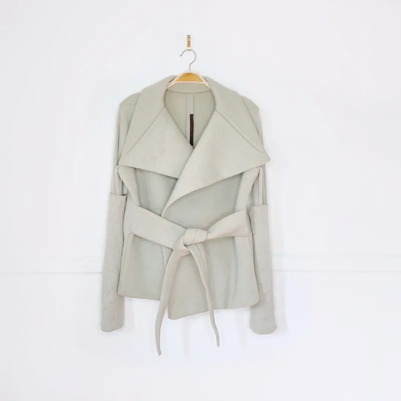 rick owens lilies wool-blend wrap knit jacket sold by Good Market Thrift Store