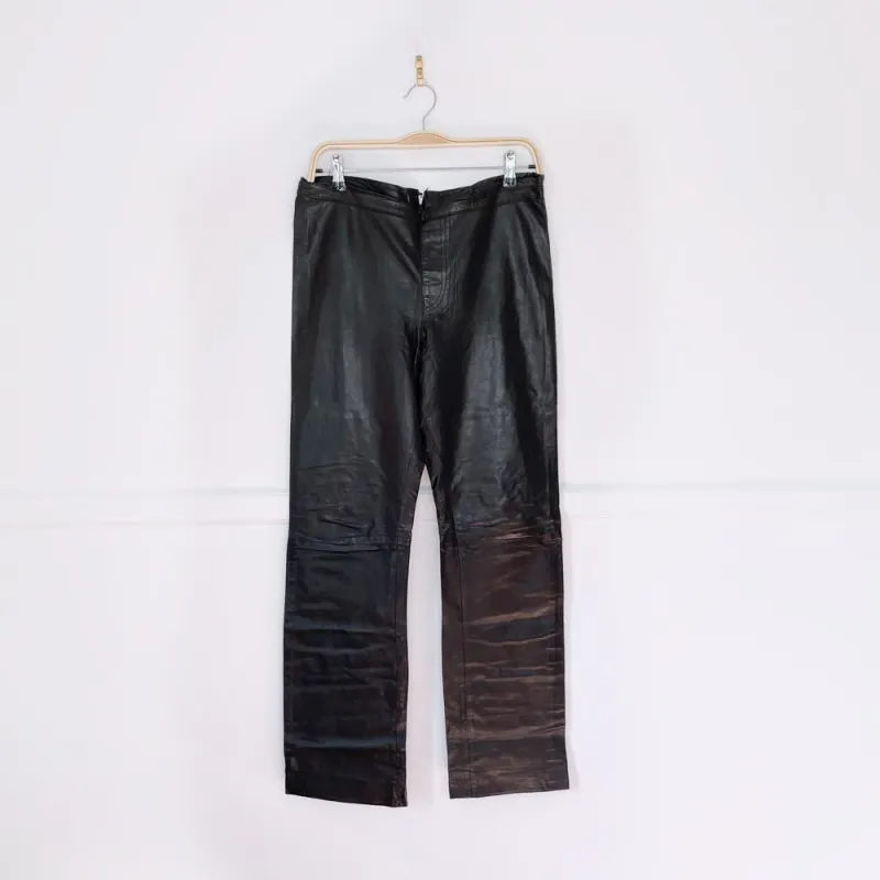 vintage 00s roberto cavalli low rise butter leather pants sold by Good Market Thrift Store