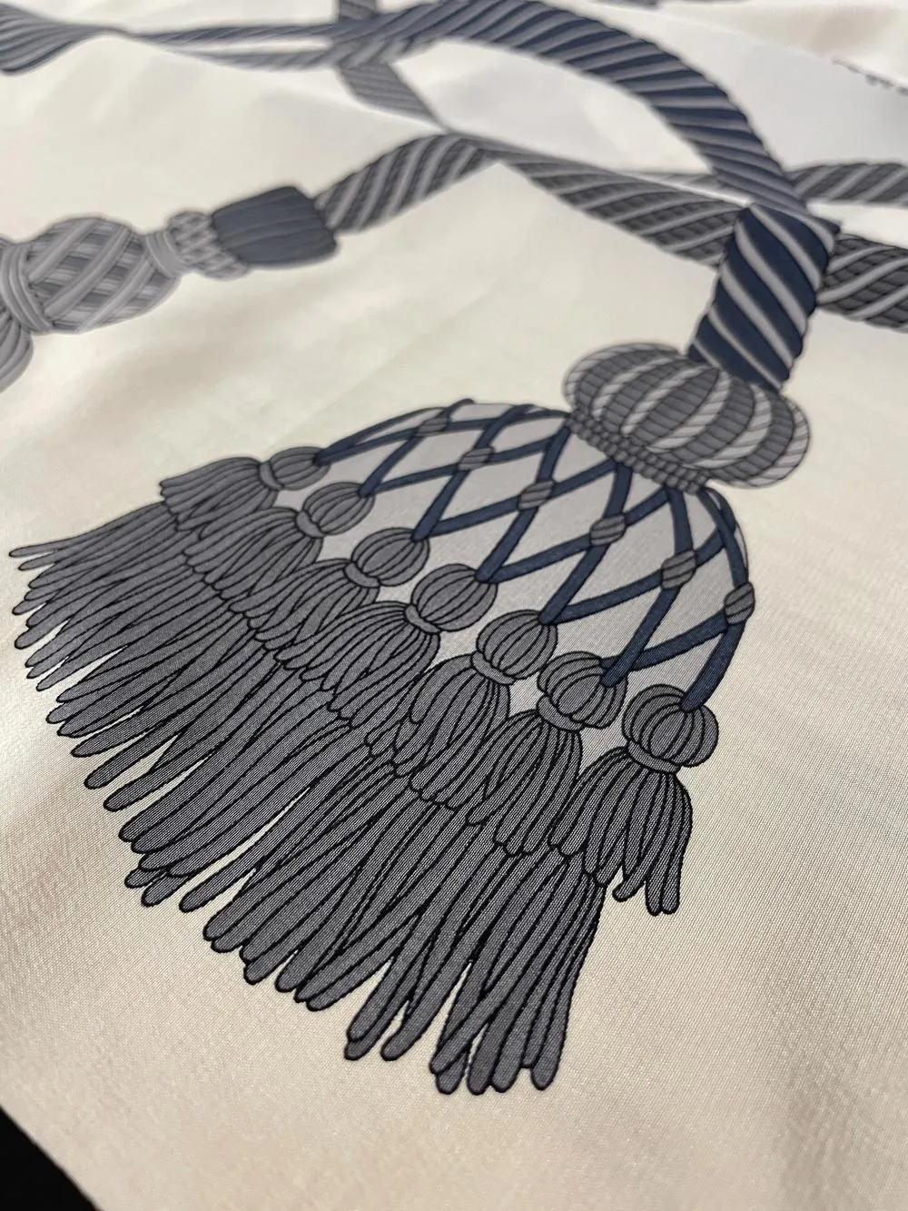 vintage aquascutum london silk tassel scarf w hand rolled edge sold by Good Market Thrift Store product image thumbnail 3