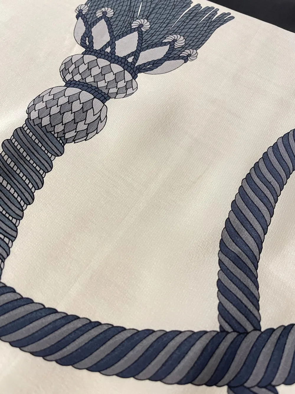 vintage aquascutum london silk tassel scarf w hand rolled edge sold by Good Market Thrift Store product image thumbnail 4