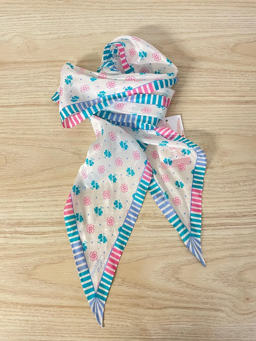 vintage 80s monique martin silk neck / hair scarf sold by Good Market Thrift Store