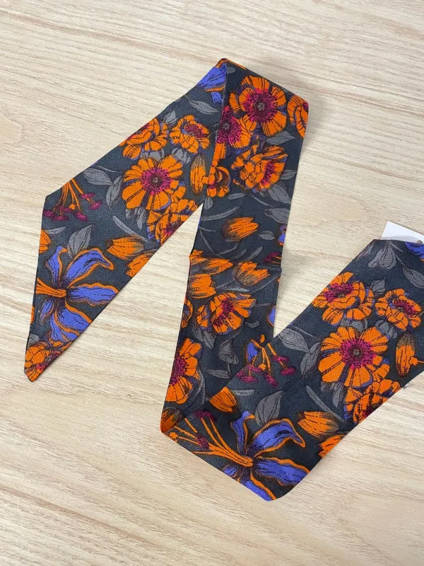 vintage 70s floral poly neck scarf sold by Good Market Thrift Store