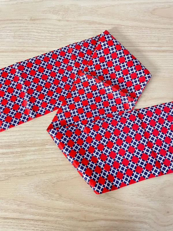 vintage 70s diamond satin neck scarf sold by Good Market Thrift Store