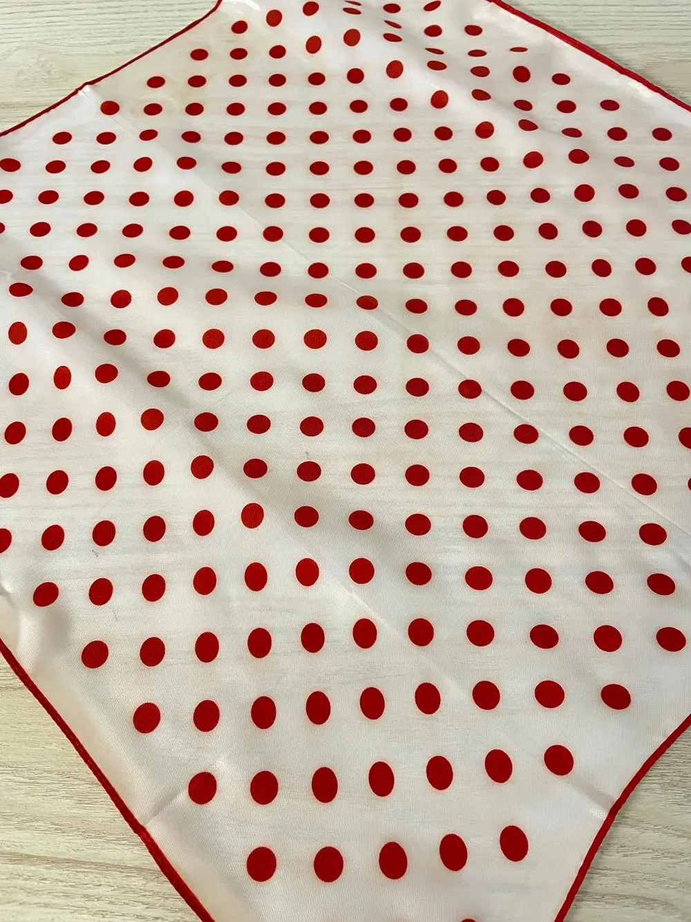 vintage polka dot poly square scarf sold by Good Market Thrift Store
