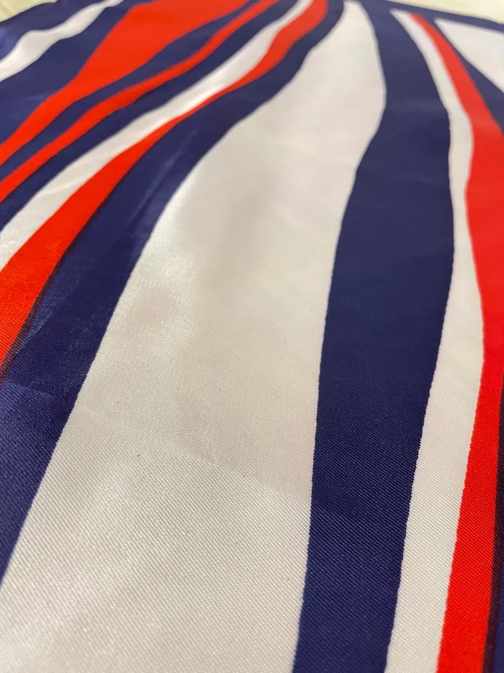 vintage waves hand-rolled edge poly scarf sold by Good Market Thrift Store product image thumbnail 2