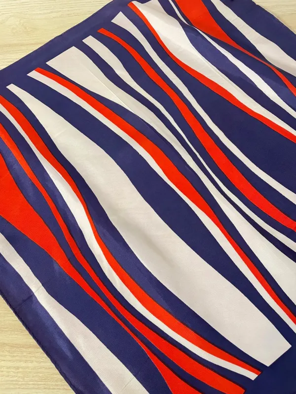 vintage waves hand-rolled edge poly scarf sold by Good Market Thrift Store