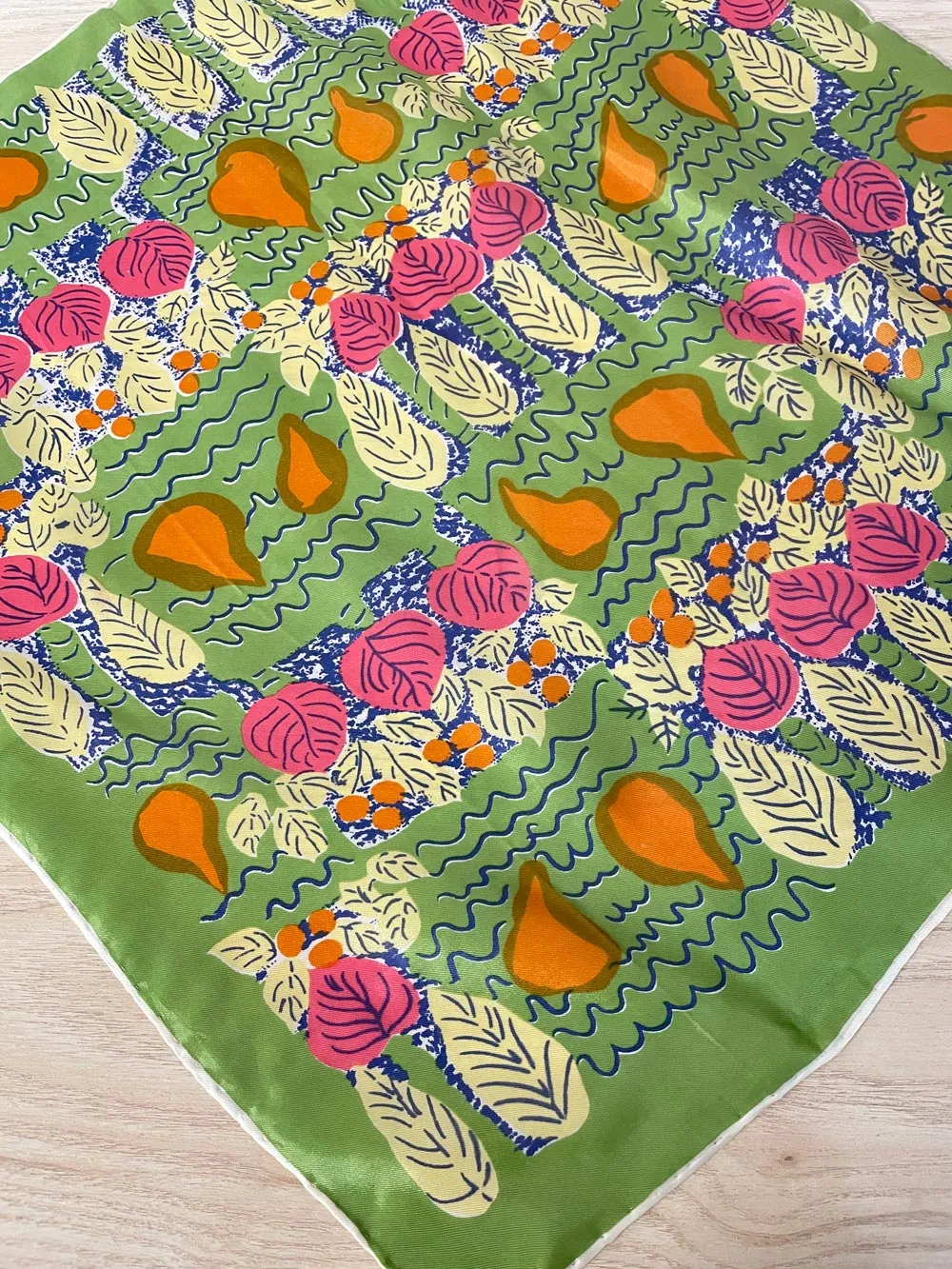 vintage hand-rolled edge silk scarf sold by Good Market Thrift Store