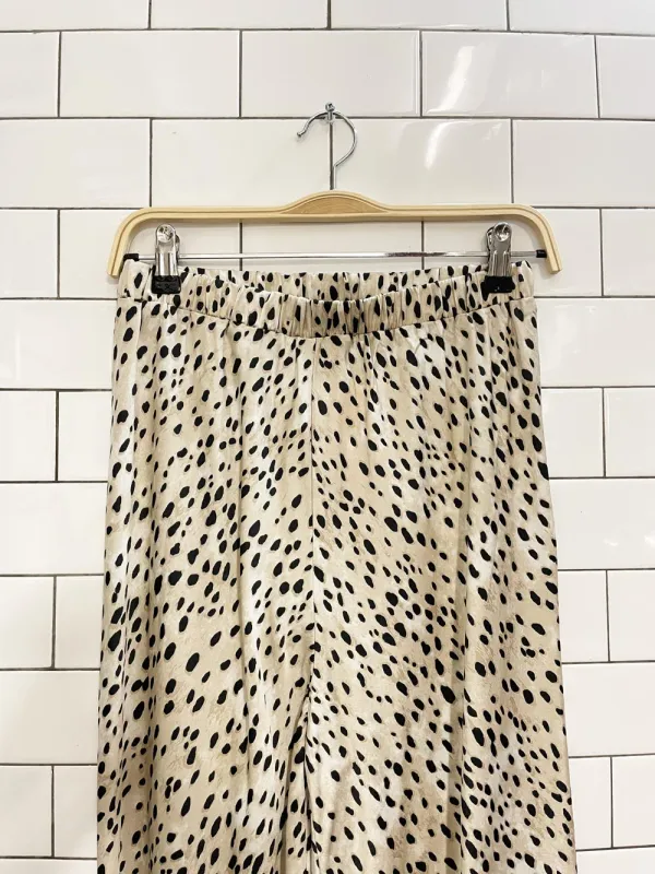 micas animal print satin wide leg pants sold by Good Market Thrift Store