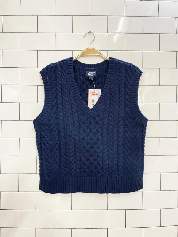 lands end cable knit sweater vest sold by Good Market Thrift Store