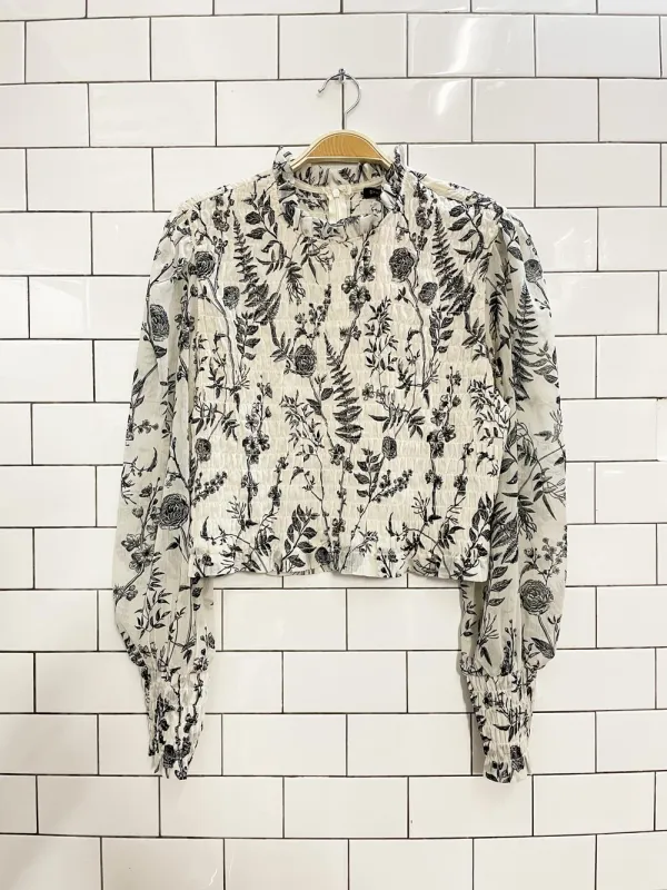 dynamite floral smocked chiffon blouse sold by Good Market Thrift Store