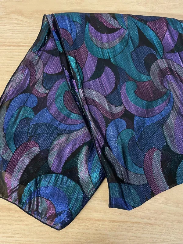 vintage metallic swirl long scarf sold by Good Market Thrift Store
